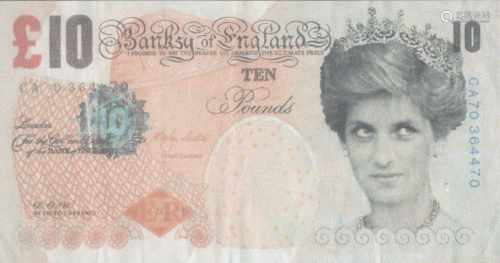 BANKSY [d'apres] - British £10 Note, Di-faced