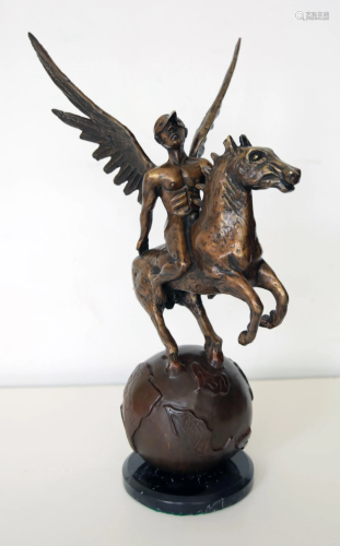 JORGE MARIN [d'apres] - Jinete alado - Bronze sculpture