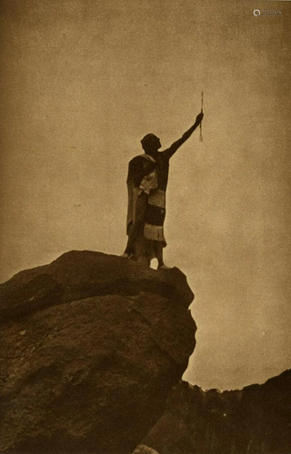 EDWARD S. CURTIS - The Arrow - Original vintage sepia