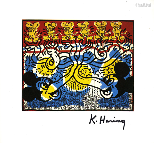 KEITH HARING - Two Mickeys & Six Andys - Color offset