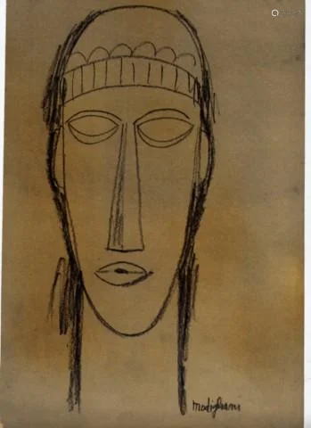 AMEDEO MODIGLIANI [d'apres] - Tete de Cariatide IV -