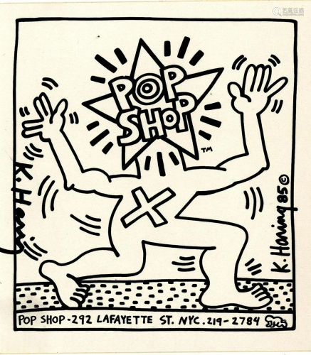 KEITH HARING - Pop Shop Sticker - Offset lithograph