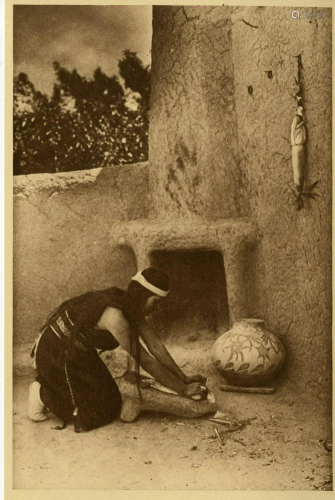 EDWARD S. CURTIS - The Grinding Stone - Original