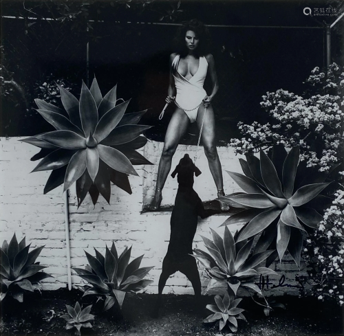 HELMUT NEWTON - Raquel Welch in Her Backyard, Beverly