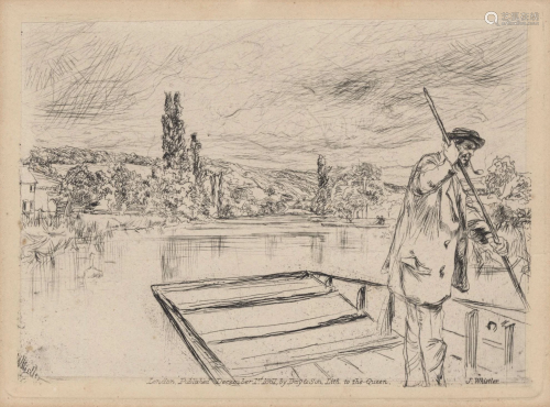 JAMES A. M. WHISTLER - The Punt - Original etching &