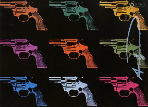 ANDY WARHOL - Guns #01 - Color offset lithograph