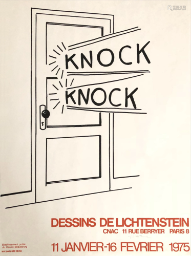 ROY LICHTENSTEIN - Knock Knock - Color linoleum cut