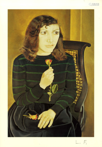 LUCIAN FREUD - Girl with Roses - Color offset
