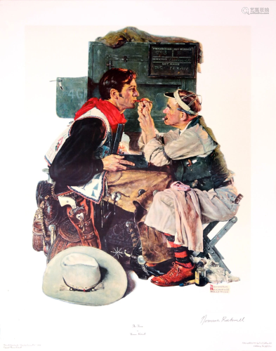 NORMAN ROCKWELL - The Texan - Original color collotype