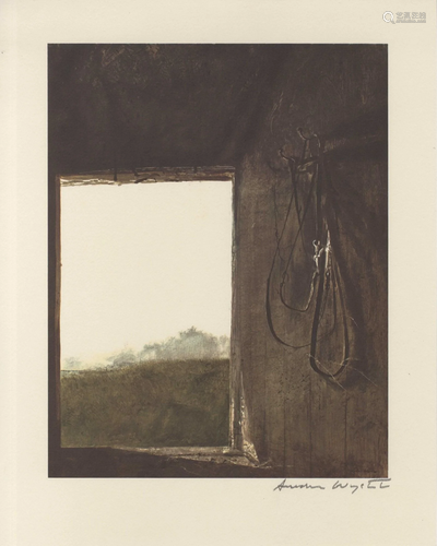 ANDREW WYETH - Burning Off - Color offset lithograph