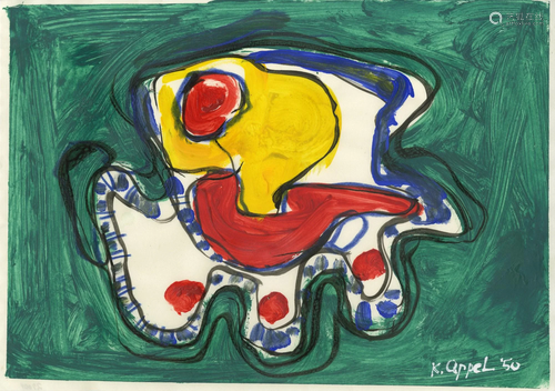 KAREL APPEL [d'apres] - Untitled - Oil on paper