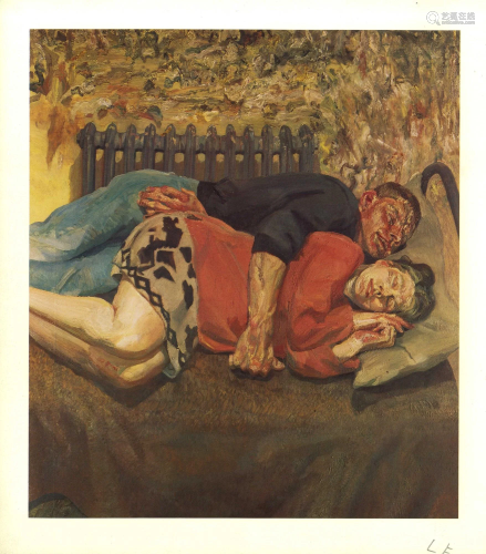 LUCIAN FREUD - Ib and Her Husband - Color offset