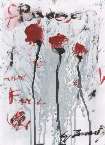 CY TWOMBLY - Untitled Study #4 - Oil and acrylic on