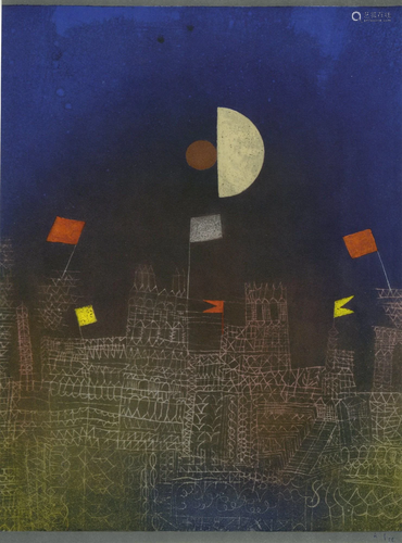 PAUL KLEE - City with Flags [