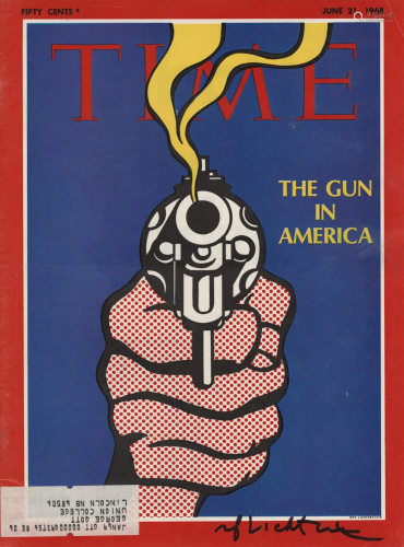 ROY LICHTENSTEIN - The Gun in America - Color offset