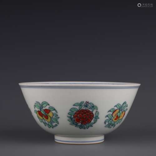 doucai glaze fruits and flower bowl