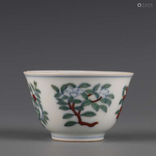 doucai glaze flower cup