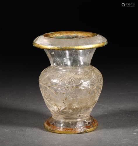 A LIAO DYNASTY CRYSTAL WRAPPED GOLD CUP