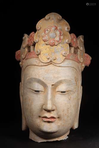 A NORTHERN QI BLUE STONE BUDDHA HEAD