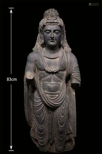 A GANDHARA GRAY SCHIST BUDDHA