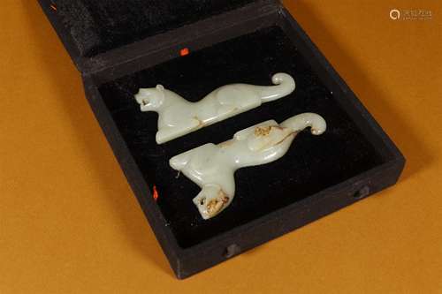 A MING DYNASTY HETIAN JADE TIGER TALLY