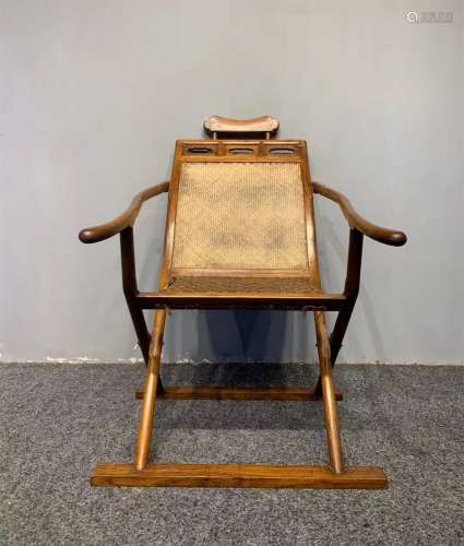 A MING DYNASTY HUANGHUALI WOOD FOLDING CHAIR