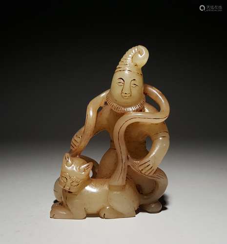 A MING DYNASTY HETIAN JADE DANCER