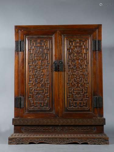 A MING DYNASTY HUANGHUALI WOOD BOOK CASE