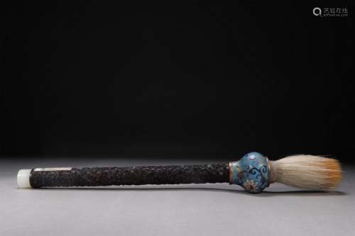 A QING DYNASTY CLOISONNE BRUSH