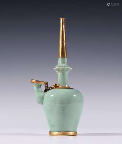 A SONG DYNASTY JUN KILN WRAPPED GOLD BOTTLE