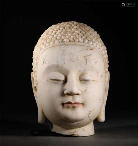 A NORTHERN QI DYNASTY MARBLE BUDDHA HEAD
