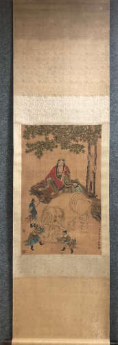 A CHINESE SILK PAINTING LIU SONGNIAN MARKED