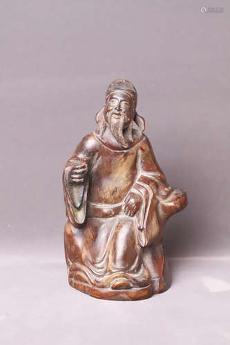 A Carved Man Wood Figure Statue