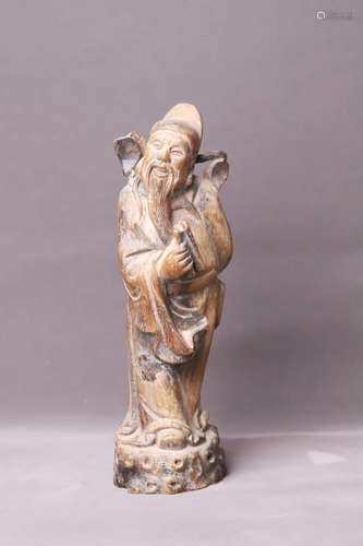 A Carved Man Wood Figure Statue