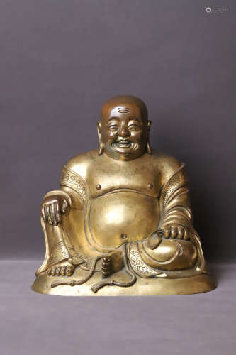 A Gilt Buddha Maitreya Figure Statue