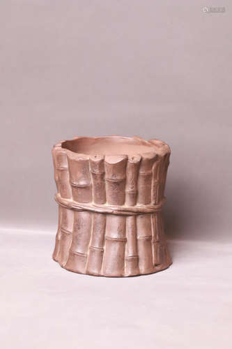 A Purple Clay Brush Pot