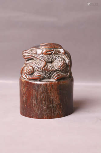 A Carved Dragon Horn Seal