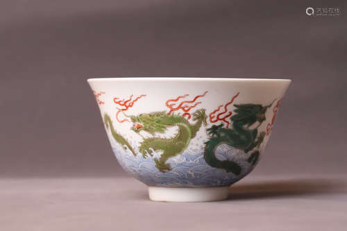 A Drawing Dragon Pattern Porcelain Bowl