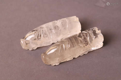 A Pair of Crystal Jade Pig