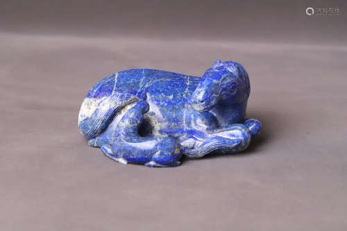 A Carved Horse Lapis Lazuli Figure Statue