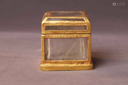 A Gilt Bronze Inlaid Crystal Box