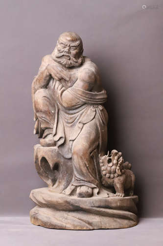 A Carved Lohan Agarwood Figure Statue