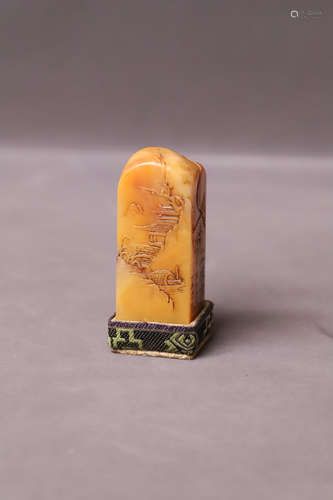 A Carved Landscape Shousha Stone Seal