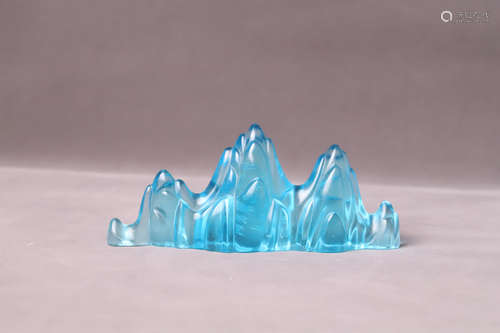 A Glass Ware Mountain Shape Pen Holder