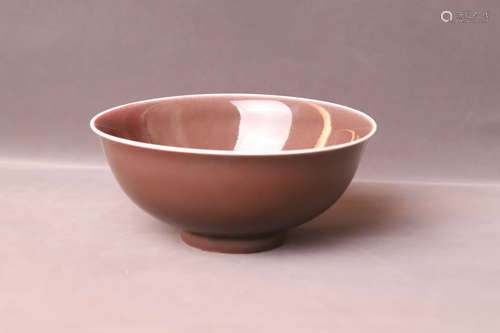 A Red Glazed Porcelain Bowl