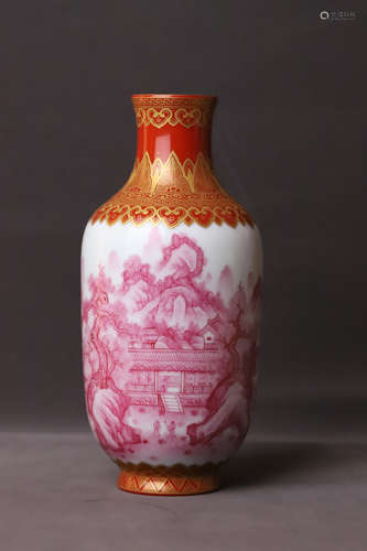 A Drawing Landscape Porcelain Vase