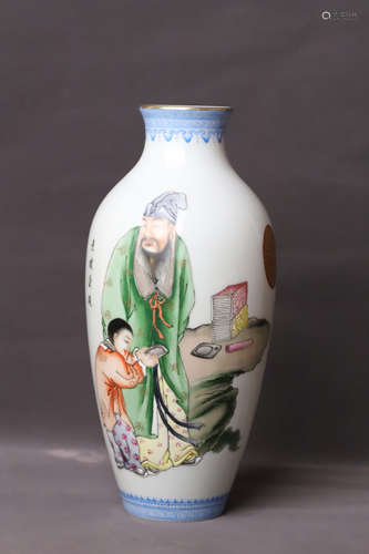 A Drawing Character Story Porcelain Vase