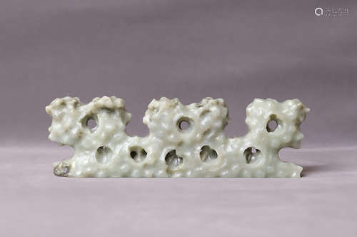 A Lingbi Stone Shape Jade Pen Holder