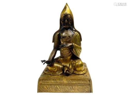 Impressive 17th Century Chinese Bronze Gold Gilt Buddha Figu...