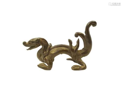 Chinese Bronze Dragon Brush Rest Ming Period